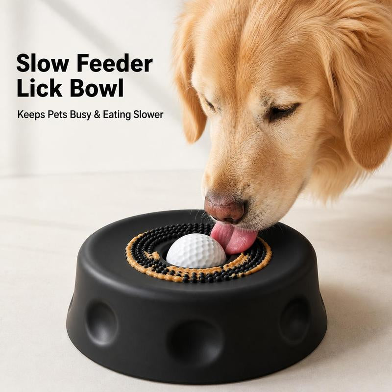 Professional Dog Food Slow Feeder Bowl - Versatile No-Mess Liquid Bowl with Lick Mat Ball, 8 Durable Suction Cups, Dishwasher Safe for Enhanced Dog Enrichment and Controlled Eating