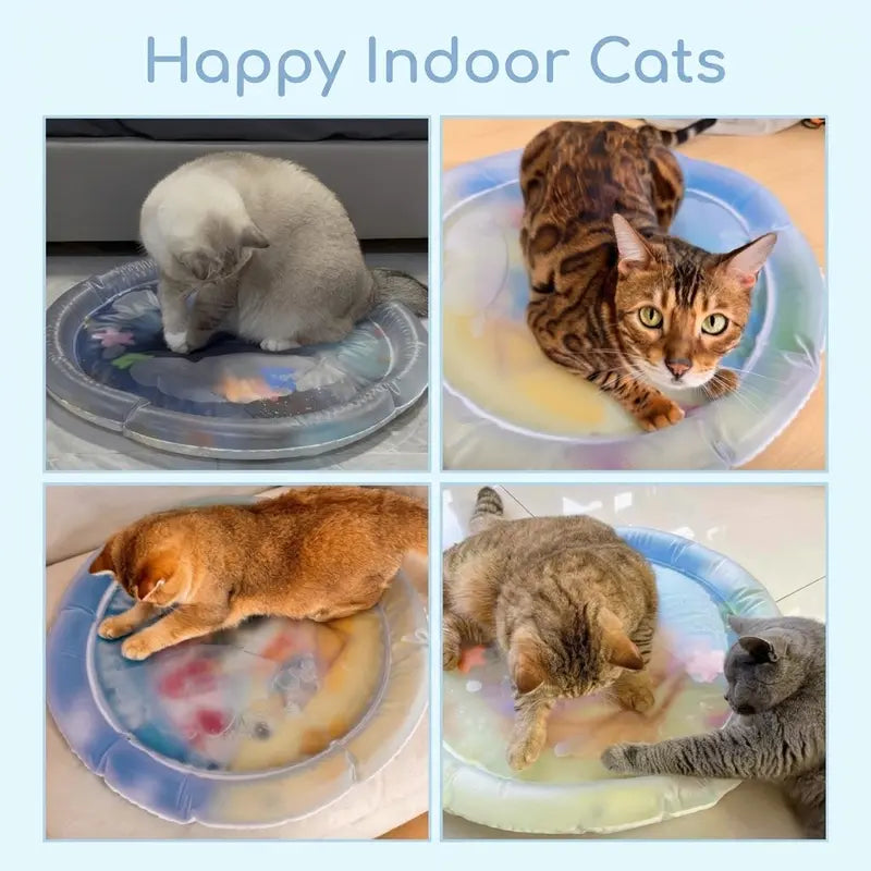 Thickened Anti-Scratch Leakproof Cat Water Mat - Durable Indoor Interactive Toy and Cooling Mat, Ideal for Christmas Gifts and Pet Accessories