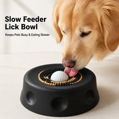 Professional Dog Food Slow Feeder Bowl - Versatile No-Mess Liquid Bowl with Lick Mat Ball, 8 Durable Suction Cups, Dishwasher Safe for Enhanced Dog Enrichment and Controlled Eating