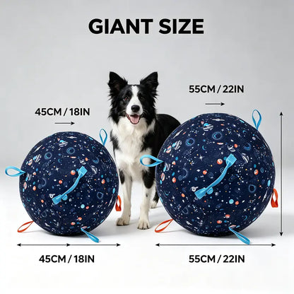 Interactive Giant Herding Ball for Dogs - 18" & 22" Outdoor Exercise Toy with Grab Loops for Medium and Large Breeds