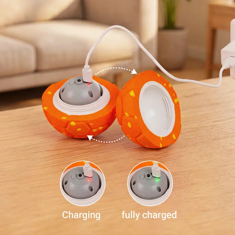 Sovelivee Interactive Plaid Dog Ball - Motion-Activated Automatic Toy, USB-Rechargeable, Silent Mode, Durable Design for Indoor Exercise and Boredom Relief