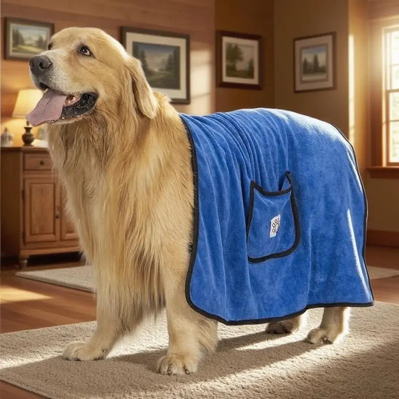 Extra Large Universal Pet Grooming Bath Towel - 51*27.55 Inches, 51" Full Coverage 51×27.55" Wrap for Puppies, Dense Plush Fibers, Ultra-Fine Soft Bristle Glide, Moisture-Trap, Instant Dry, Fade-Fray Resistant, Gentle on Skin