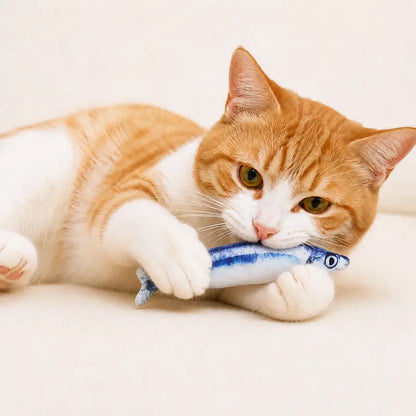 Set of 2 Catnip-Infused Plush Fish Toys, Realistic Design for Kittens, Soft Kicker Toys Measuring 7.9 Inches