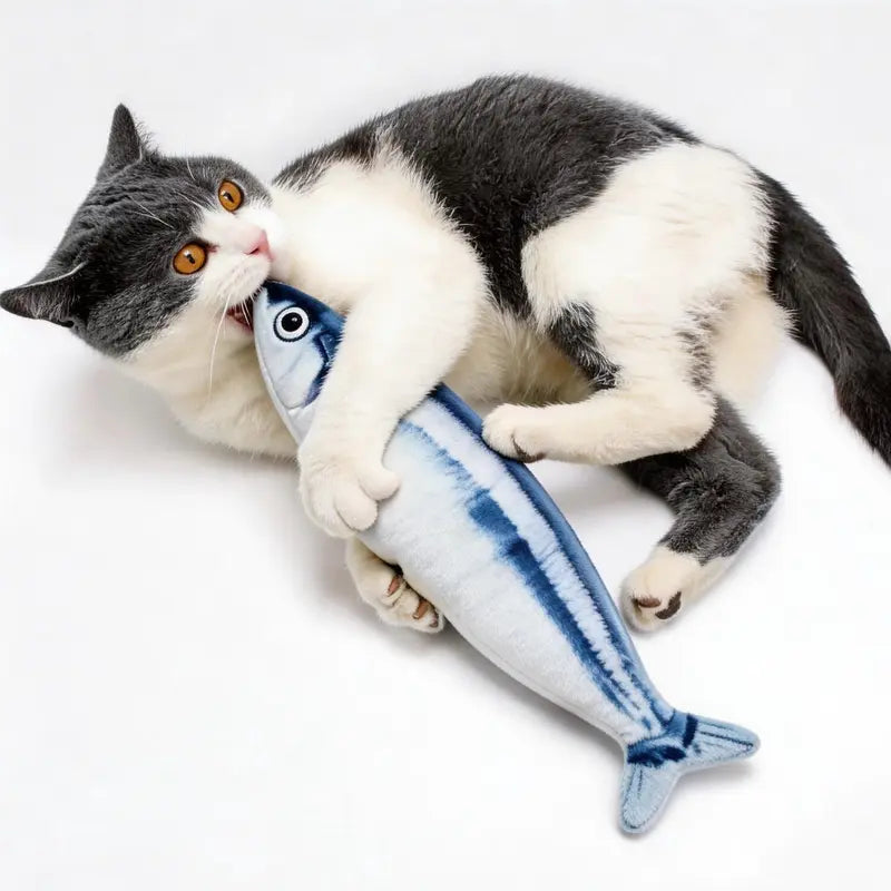 Set of 2 Catnip-Infused Plush Fish Toys, Realistic Design for Kittens, Soft Kicker Toys Measuring 7.9 Inches