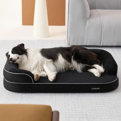 Lesure Realortho Orthopedic Dog Bed for Large and Senior Dogs - 3-Layer Premium Memory Foam with Joint Protection, Waterproof Washable Cover, Ideal for Deep Sleep and Comfort