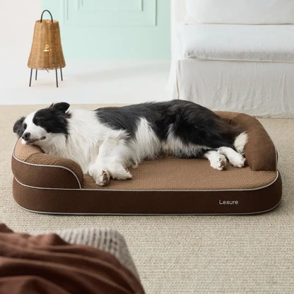 Lesure Realortho Orthopedic Dog Bed for Large and Senior Dogs - 3-Layer Premium Memory Foam with Joint Protection, Waterproof Washable Cover, Ideal for Deep Sleep and Comfort