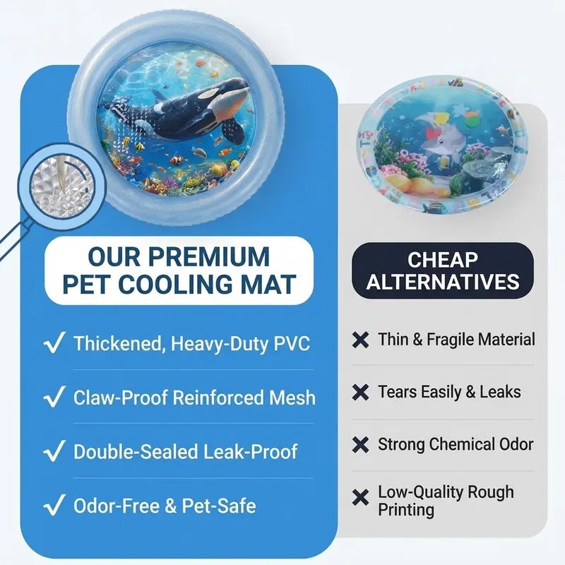 Thickened Anti-Scratch Leakproof Cat Water Mat - Durable Indoor Interactive Toy and Cooling Mat, Ideal for Christmas Gifts and Pet Accessories