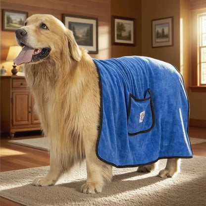 Extra Large Universal Pet Grooming Bath Towel - 51*27.55 Inches, 51" Full Coverage 51×27.55" Wrap for Puppies, Dense Plush Fibers, Ultra-Fine Soft Bristle Glide, Moisture-Trap, Instant Dry, Fade-Fray Resistant, Gentle on Skin