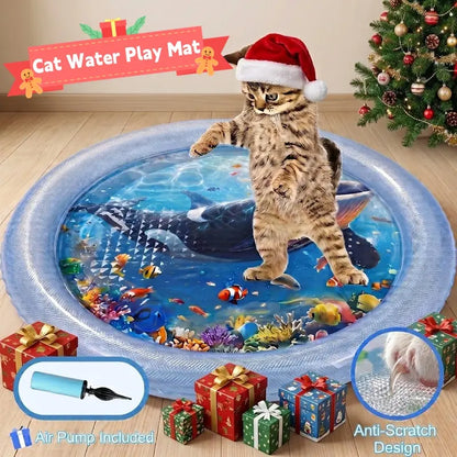 Thickened Anti-Scratch Leakproof Cat Water Mat - Durable Indoor Interactive Toy and Cooling Mat, Ideal for Christmas Gifts and Pet Accessories