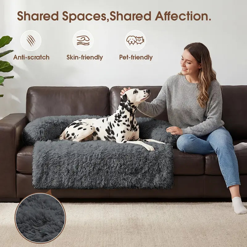 【Fall Deals for You】Fluffy Fabric Pet Sofa Mat - Soft Texture Cozy Resting Pad for Small/Medium/Large Dogs & Cats, Pet Home Furniture Accessory