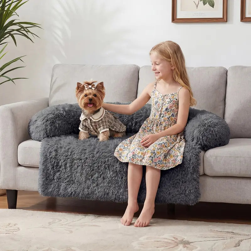 【Fall Deals for You】Fluffy Fabric Pet Sofa Mat - Soft Texture Cozy Resting Pad for Small/Medium/Large Dogs & Cats, Pet Home Furniture Accessory