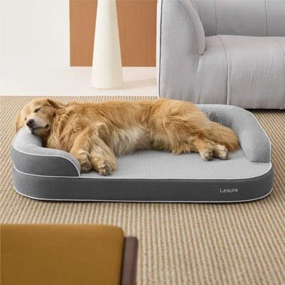 Lesure Realortho Orthopedic Dog Bed for Large and Senior Dogs - 3-Layer Premium Memory Foam with Joint Protection, Waterproof Washable Cover, Ideal for Deep Sleep and Comfort