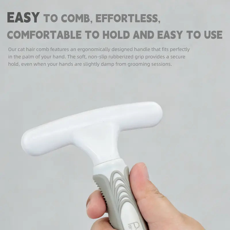 Professional Pet Deshedding Slicker Brush with Ergonomic Rubber Handle - Stainless Steel and Rubber Grooming Tool for Dogs and Cats, Effectively Detangles Fur and Removes Loose Hair, Suitable for All Coat Lengths, Includes Moisturizing Deodorizing Features