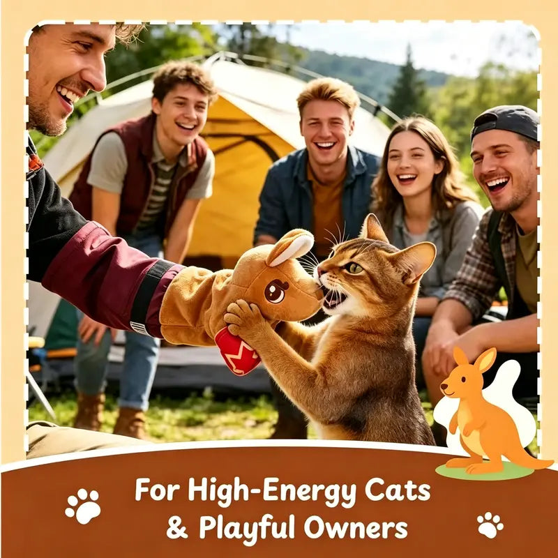 24.8" Interactive Plush Cat Wrestling Toy - Bunny Kick Puppet for Engaging Indoor Play and Active Grabbing