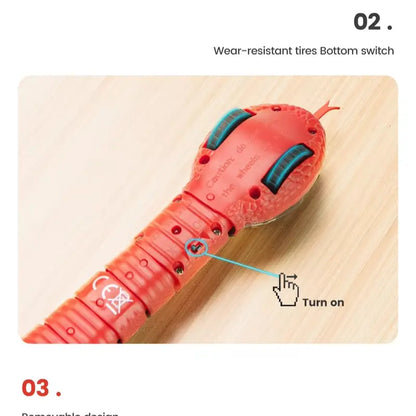 USB Rechargeable Smart Sensor Snake Cat Toy - Obstacle-Avoidance, No Remote Control, Charge before Use, 1 X USB Charging Cable, Halloween Prank Prop, Great Gift for Indoor Cats & Children
