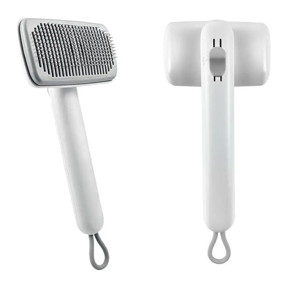 Self-Cleaning Deshedding Slicker Comb for Dogs and Cats - One-Click Release Grooming Brush for Effective Shed Control and Easy Maintenance