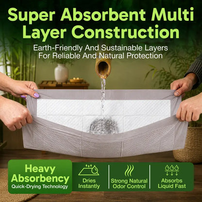 Bambeau Premium Eco-Friendly Bamboo Dog Pads, 3XL (37x54 Inch), 25 Count - Extra Large Unbleached, Chlorine-Free Potty Pads with Leak-Proof Backing and Natural Odor Control